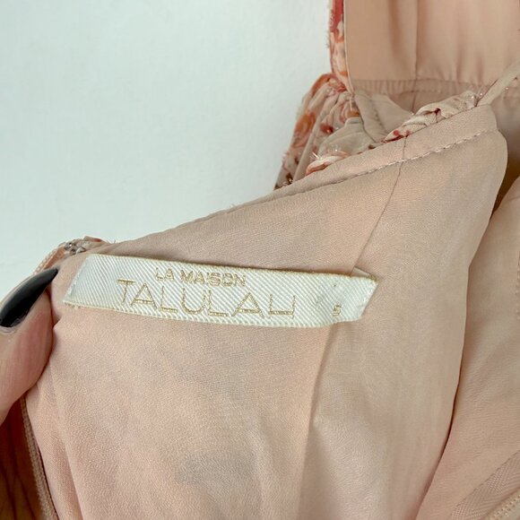 La Maison Talulah The Faithful Maxi Dress Pink Floral Pearl Size Small S EUC - Picture 14 of 16